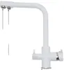 A white kitchen faucet with two handles and a gooseneck spout, shown against a white background. Anteprima dell’immagine prodotto