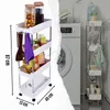 Rollregal 4 Ebenen Mit Haken – Schmale Küchen Und Bad Regal Produktbild-Vorschau 5