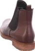 A close-up rear view of a brown leather Chelsea boot. Produktbild-Vorschau