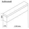 A technical drawing of a rectangular object with dimensions indicated. Produktbild-Vorschau