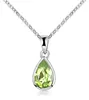 MATERIA Peridot Anhänger Silber 925 grün Tropfen Edelstein Produktbild-Vorschau 1
