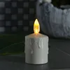 LED Kerze - Grabkerze - Grablicht - H: 11,5cm/D: 6cm - Sensor - für Außen - bis 500h - beige Produktbild-Vorschau