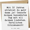 Mr. & Mrs. Panda Glückwunschkarte Spruch 32. Geburtstag - Produktbild-Vorschau 1
