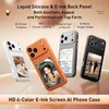 A marketing image showcasing multiple iPhone cases with E-Ink displays. Produktbild-Vorschau