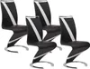 4er Set TWIZY Stühle - Lederähnliches Material schwarz + Produktbild-Vorschau 1