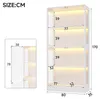Merax skleněná vitrína s LED osvětlením, 4 dvířka, Náhled obrázku produktu 5