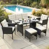 Set di mobili da giardino in polyrattan Tavolo da pranzo Anteprima dell’immagine prodotto 1