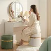 Set da 2 pouf in velluto verde oliva, morbidi pouf con Anteprima dell’immagine prodotto 4