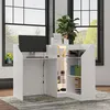 Empfangstheke Weiß 120x100x103cm, Rezeptionstheke mit LED & Produktbild-Vorschau 2