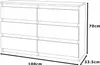 Komoda se 6 zásuvkami v šedé matné barvě 100x33,5x71,5 cm - Náhled obrázku produktu 7