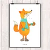 Mr. & Mrs. Panda Bild Fuchs Keks DIN A2 - Weiß - Geschenk, Produktbild-Vorschau 2
