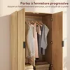 HOMCOM Armoire chambre penderie avec 2 portes cannelées à Voir les images du produit 6