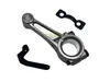 A metal connecting rod and two black metal accessories are displayed on a white background. Anteprima dell’immagine prodotto