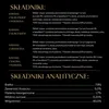 A black background with text detailing ingredients and nutritional information for pet food. Náhled obrázku produktu