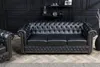 Chesterfield 3-Sitzer Sofa 205cm schwarz Kunstleder Produktbild-Vorschau 5