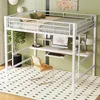 Hochbett mit Rausfallschutz, Lattenrost, Schreibtisch und Produktbild-Vorschau 1