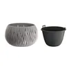 A gray decorative planter and a black inner pot are shown side-by-side against a white background. Anteprima dell’immagine prodotto