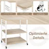 A collage of images showcasing a kitchen cart with close-ups of its features and the main product. Náhled obrázku produktu