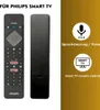 A Philips TV remote control is shown next to its back cover, with icons and text describing its features. Produktbild-Vorschau