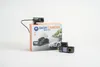 A dashcam and its packaging are displayed against a white background. Produktbild-Vorschau