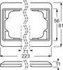 Technical drawing of a 3-gang switch frame with dimensions. Anteprima dell’immagine prodotto