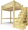 Hochbett in holz 120x200 Alpage mit treppenregal - Honig Produktbild-Vorschau 1