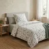 Microfaser Seersucker Bettwäsche 135x200 cm Weiß mit buntem Produktbild-Vorschau 1