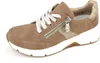 A single brown and beige sneaker with white laces and a gold accent is shown against a white background. Produktbild-Vorschau