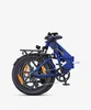 A blue electric bicycle is shown from the side against a white background. Produktbild-Vorschau