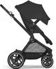 A black stroller is shown from the side against a white background. Voir les images du produit