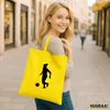 Huuraa Jutebeutel Soccer Fußball 10 Liter Yellow Baumwolle Produktbild-Vorschau 2