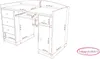 A technical drawing of a computer desk with dimensions indicated by lines and numbers. Produktbild-Vorschau