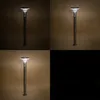 A collage of four images showing a solar-powered garden light. Produktbild-Vorschau