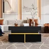 A modern living room with a couch, coffee table, and artwork. Produktbild-Vorschau