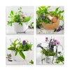 Leinwandbilder Set Aufhängefertig 4 Bilder KRÄUTER Blumen Produktbild-Vorschau 2