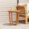 vidaXL Tavolino da giardino rotondo Ø70x75 cm in legno Anteprima dell’immagine prodotto 2