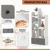 Product details and features of a white bookshelf with a drawer. Produktbild-Vorschau