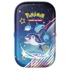 A Pokémon trading card game mini tin box with a space-themed design featuring dolphins and stars. Produktbild-Vorschau