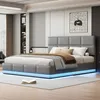 Lit hydraulique Merax 180x200 cm avec éclairage LED, lit Voir les images du produit 5