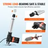 A linear actuator is shown with close-up views of its components and descriptive text highlighting its features. Náhled obrázku produktu