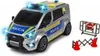 A toy police van with flashing lights and accessories, including traffic cones and a barrier. Náhľad obrázku produktu