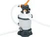 A pool filter pump system with hoses attached, shown against a white background. Produktbild-Vorschau