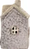 Clayre & Eef Maison décorative avec LED LED 6x6x10 cm Gris Voir les images du produit 4