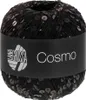 A ball of black yarn with sequins, with a black label around it. Produktbild-Vorschau