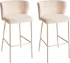 BELIANI Barstuhl 2er Set Hellbeige Bouclé und Metall mit Produktbild-Vorschau 4