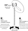 Diagram showing how to lock and unlock a flexible gooseneck mirror. Podgląd zdjęcia produktu