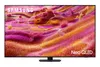 A Samsung Neo QLED television displaying a colorful abstract image, placed on a stand against a white background. Produktbild-Vorschau