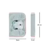 A fluffy pencil case with a bunny face design and a separate fluffy strap are shown next to dimension indicators. Anteprima dell’immagine prodotto