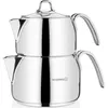Tetera Korkmaz Perla Mega, acero inoxidable, 1,8 l + 3,2 l, Vista previa de la imagen del producto 3