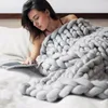 Handgefertigtes Chunky Gestrickte Wolldecke, Wolle Garn Arm Produktbild-Vorschau 2
